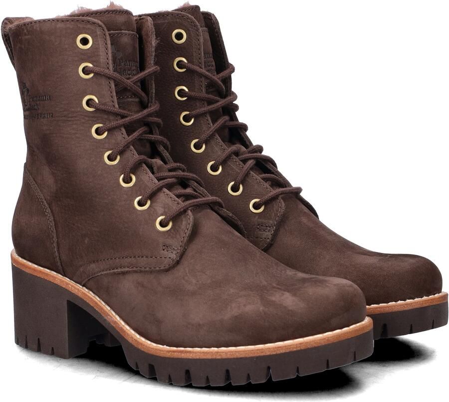 Panama Jack Padma bruine leren dames veterboots met hak - Foto 2