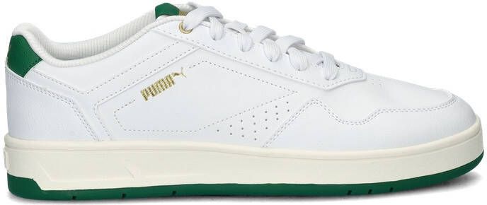 Puma Klassieke Court Sneaker met Groene en Gouden Accenten White Heren