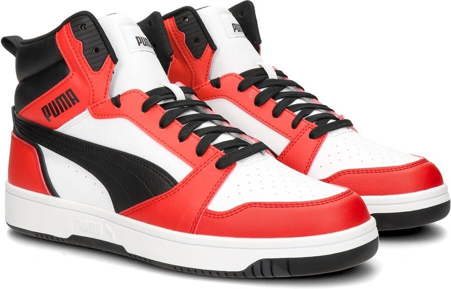 PUMA Schuhe Mid Rebound v6 392326 White- Black-For All Time Red - Foto 9