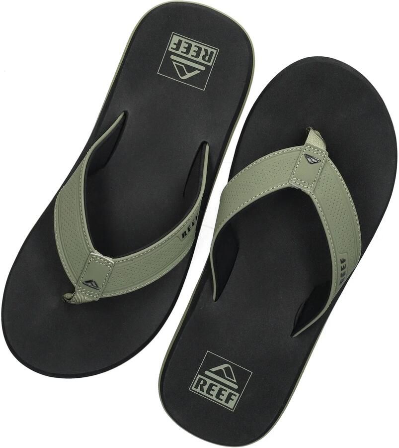 Reef The layback Black Olive Heren Slippers Teenslippers Groen - Foto 6