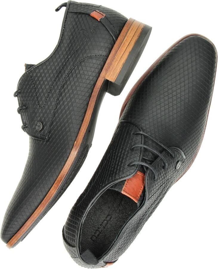 Rehab Footwear Greg Triangle | Lage zwarte nette veterschoenen - Foto 4