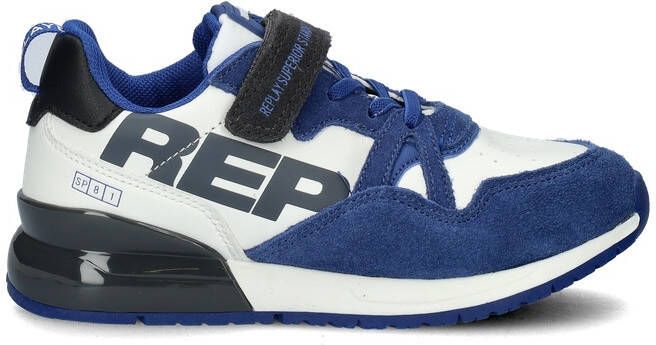 Replay Shoot Jr suède sneakers blauw wit Jongens Suede Meerkleurig 28