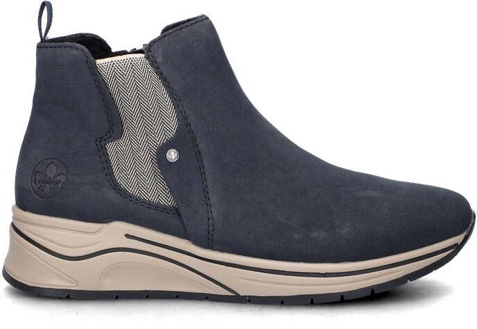 Rieker Chelsea-boots enkellaars high top sneaker sleehak boots met stretch inzetstuk