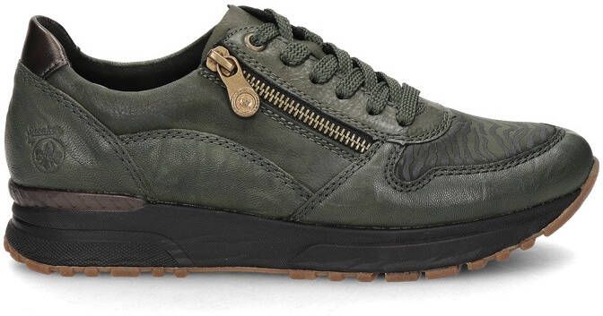 Rieker Donkergroene Leren Sneaker Groen Heren - Foto 7