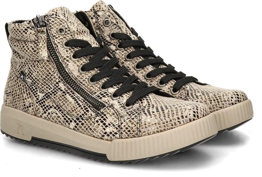 Rieker art W0164-64 beige combi print dames veter rits - Foto 10