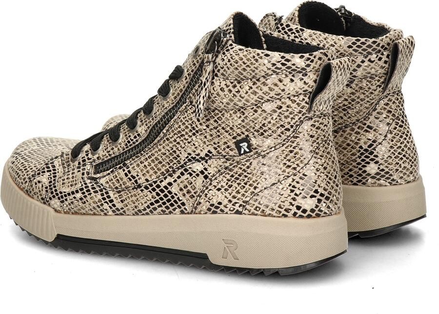 Rieker art W0164-64 beige combi print dames veter rits - Foto 11