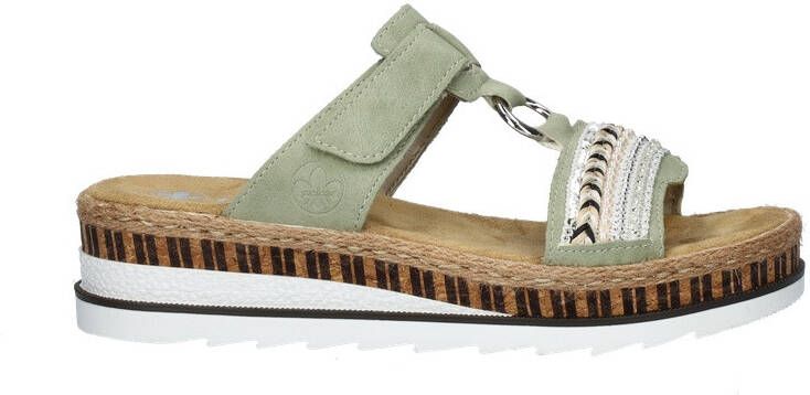 Rieker Slippers sleehak zomerschoen pantoffels met decoratieve kralen - Foto 8