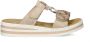 Rieker -Dames roze-goud metallic slippers & muiltjes - Thumbnail 2