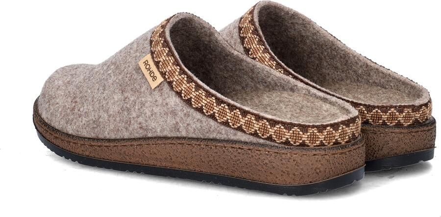 Rohde 6425 17 Pantoffels Open Sloffen Beige Vilt Dames Beige