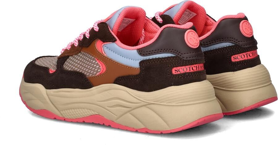 Scotch & Soda Scotch&Soda dames sneaker Celest 25 suède en mesh bruin beige roze - Foto 11