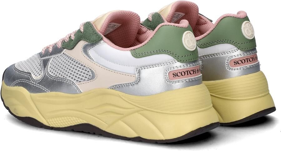 Scotch & Soda Scotch&Soda dames sneaker Celest 25 leder en mesh zilver groen roze - Foto 4