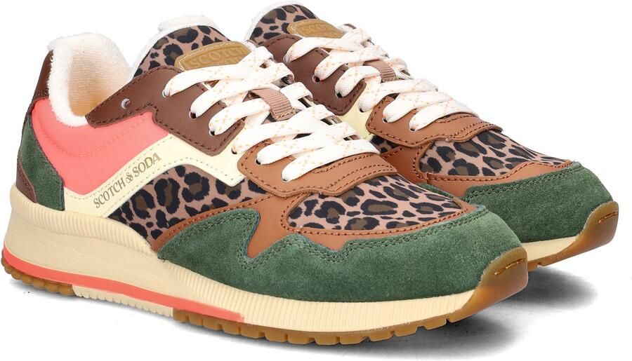 Scotch & Soda Scotch&Soda dames sneakers Vivi suède groen met bruine leopardprint - Foto 11