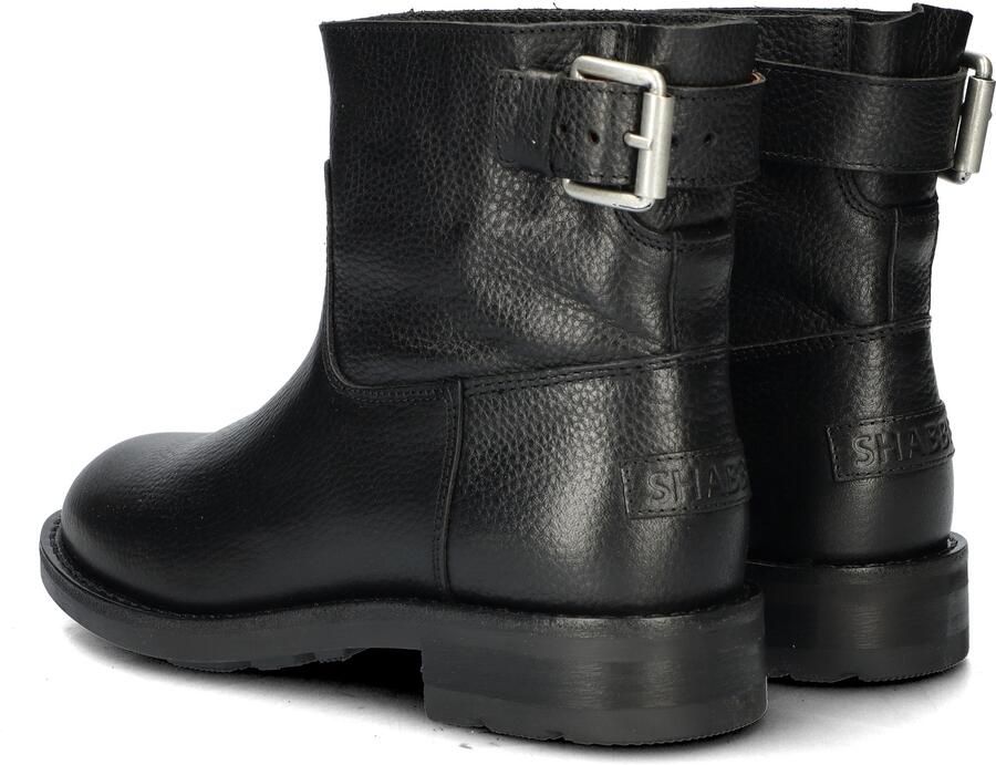 SHABBIES Enkelboots Dames Alyd Maat: 39 Materiaal: Leer Kleur: Zwart