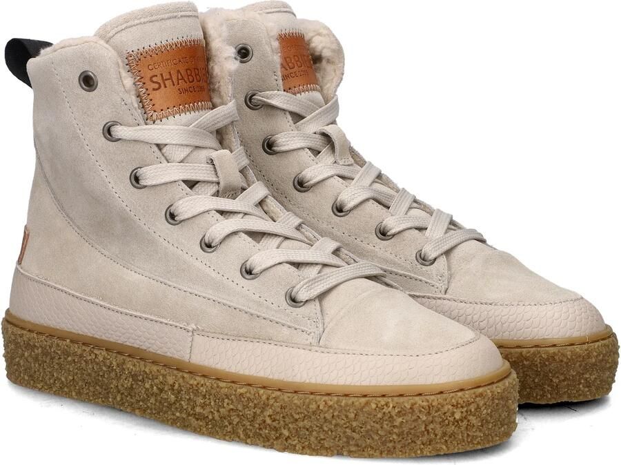 SHABBIES Hoge Sneakers Dames Chewy Lily Suède Beige - Foto 4