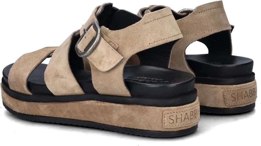 Shabbies Amsterdam Shabbies Dames Sandalen met hak Maro Bold Beige Suède Plateauzool - Foto 8
