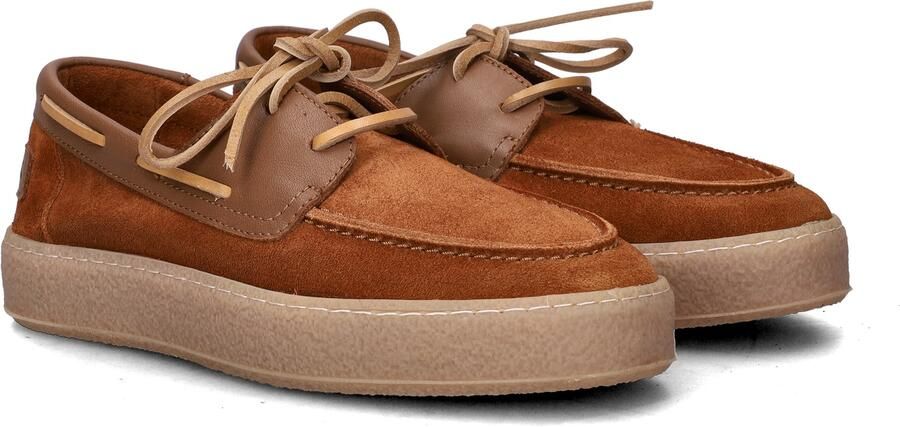 Shabbies Amsterdam Zenne Mocca boatshoe Suède Cognac - Foto 5