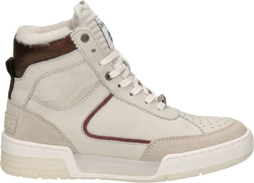 Shabbies Amsterdam White Rose hoge sneakers