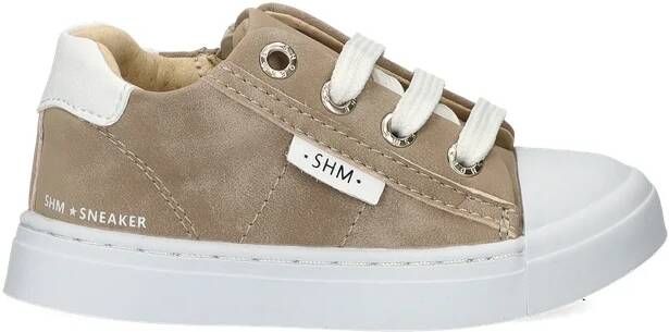 Shoesme Taupe Sneaker Veterschoen Kind Unisex Taupe Microleer - Foto 4