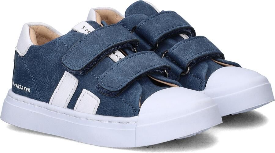 Shoesme Donkerblauwe Sneaker Met Witte Stripings Sneakers Kinderen Jongens Dark Blue Microfiber nubuck - Foto 4