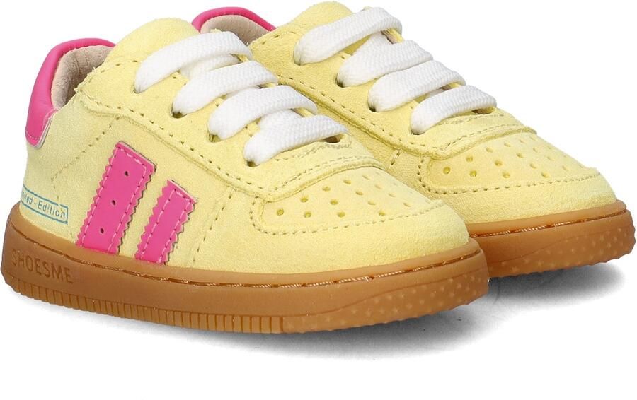 Shoesme Geel Sneakertje Sneakers Kinderen Meisjes Yellow Pink Suède - Foto 11