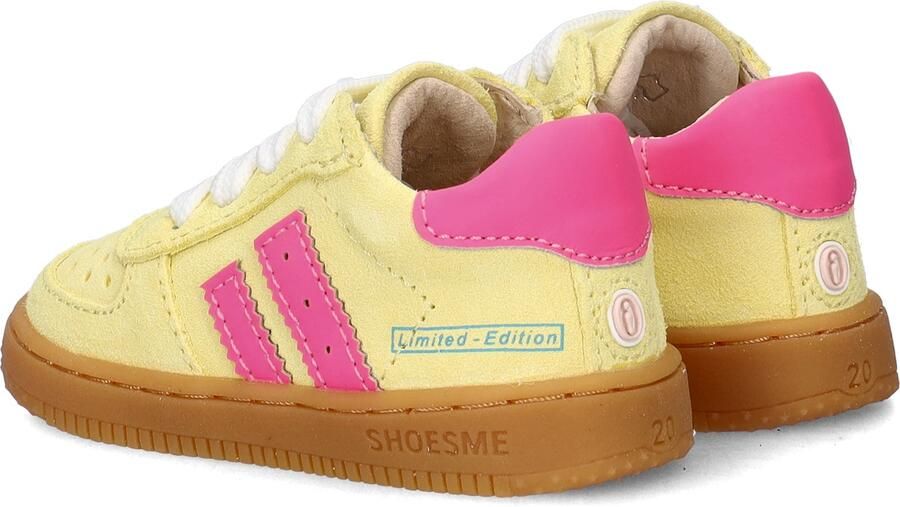 Shoesme Geel Sneakertje Sneakers Kinderen Meisjes Yellow Pink Suède - Foto 12