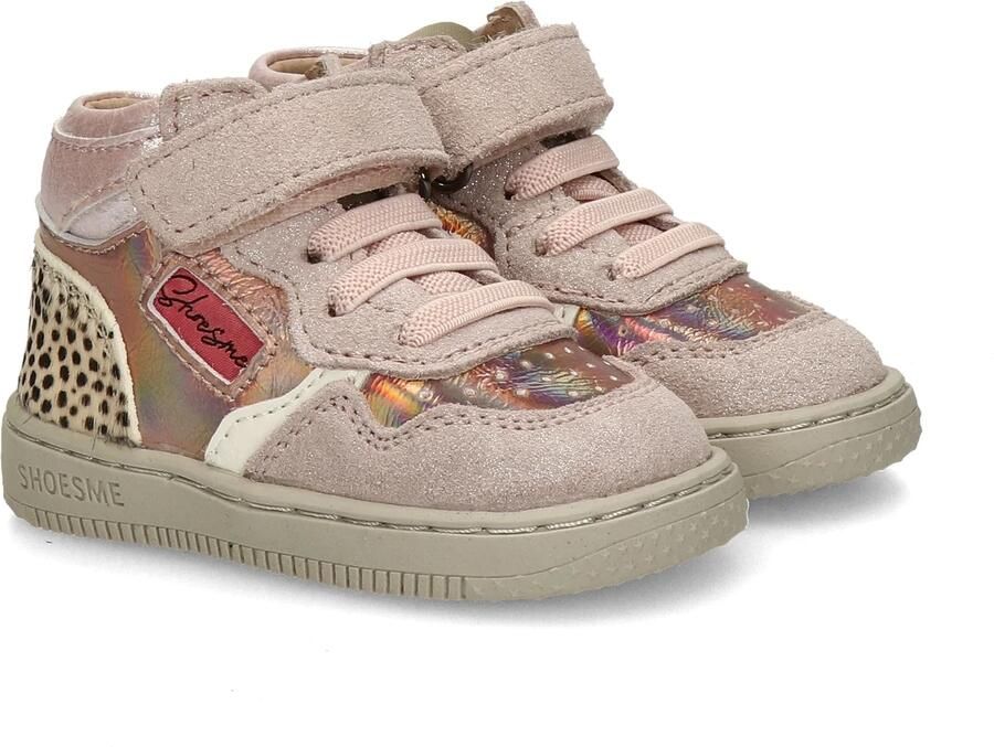 Shoesme Roze Sneakertje Met Panterprint Sneakers Kinderen Meisjes Rose Gold Ponyhair - Foto 5
