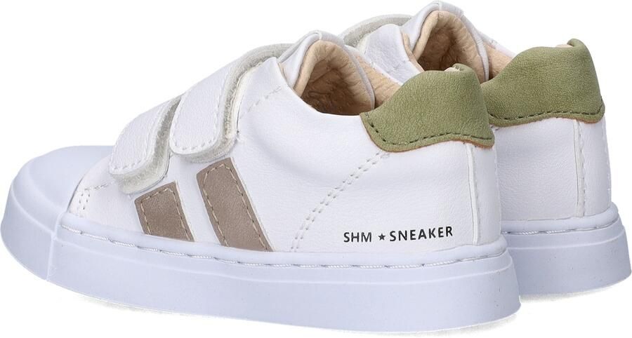 Shoesme Witte Sneaker Met Taupe Stripings Sneakers Kinderen White Taupe Microfiber leer - Foto 5