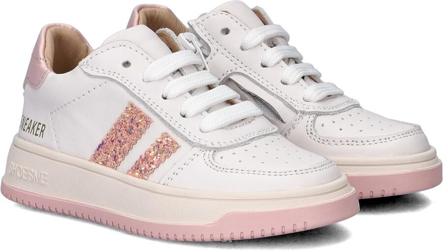 Shoesme Wit-Roze Sneaker Sneakers Kinderen Meisjes White Pink Glitter Microfiber leer - Foto 3