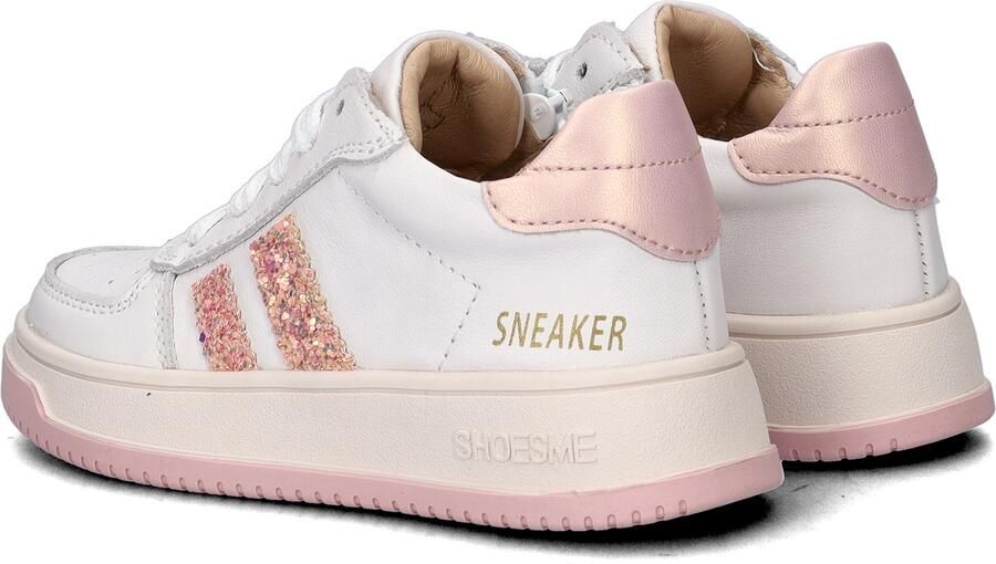 Shoesme Wit-Roze Sneaker Sneakers Kinderen Meisjes White Pink Glitter Microfiber leer - Foto 4