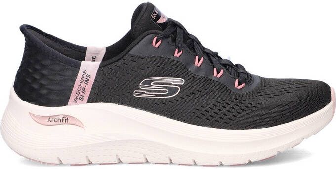 Skechers Arch Fit 2.0 Hands-Free Slip-in dames sneaker Zwart multi