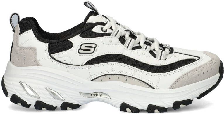 Skechers Arch Fit D'Lites chunky sneakers wit zwart