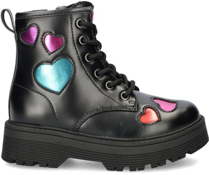 Skechers Gravlen Hi Metallic Heart Meisjes Laarzen Zwart - Foto 7
