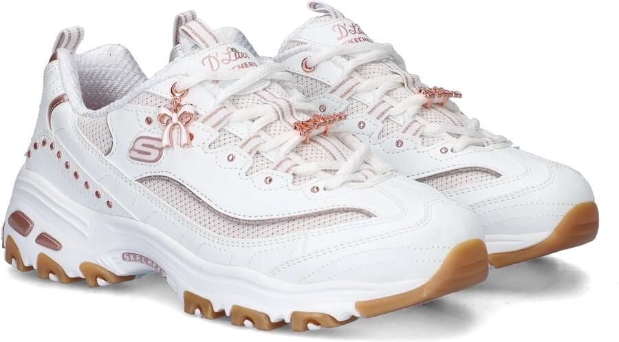 Skechers D'LITES 20TH ANNIVERSARY Dames Veterschoenen Wit Rose Gold - Foto 4