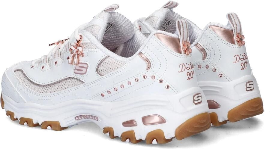 Skechers D'LITES 20TH ANNIVERSARY Dames Veterschoenen Wit Rose Gold - Foto 5