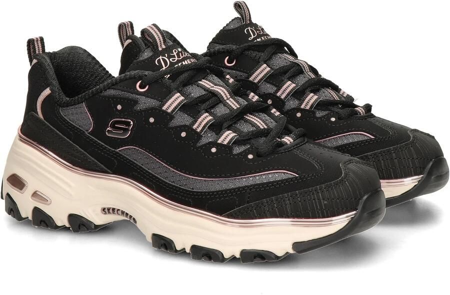 Skechers D'LITES-CHROME WAVE Dames Veterschoenen Zwart Rose Gold - Foto 3