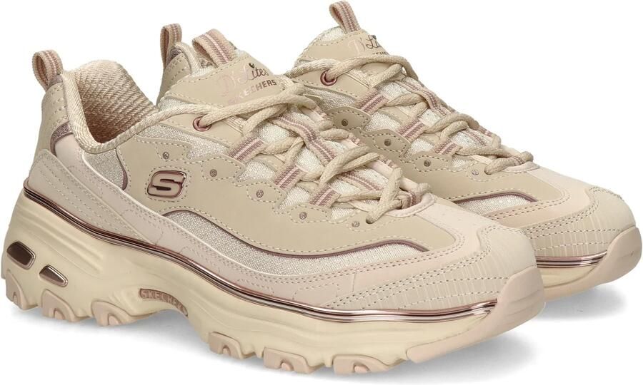 Skechers D'LITES-CHROME WAVE Dames Veterschoenen Naturel Rose Gold - Foto 4