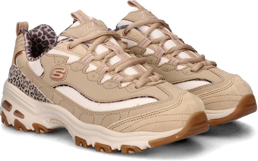 Skechers D'LITES-WILD CHARM Dames Veterschoenen Taupe Multi - Foto 10