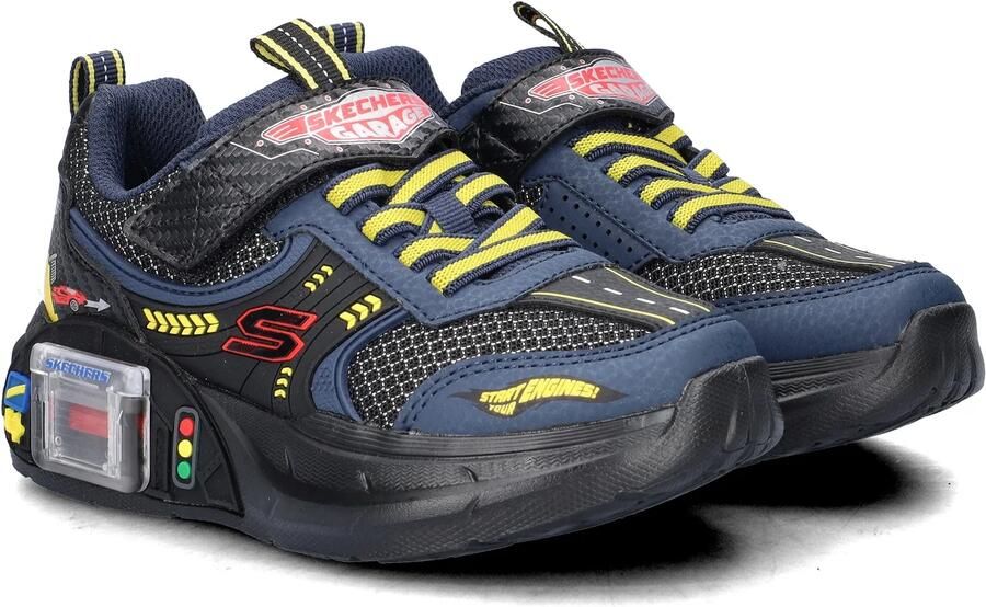 Skechers GARAGE Jongens Veterschoenen Zwart Donkerblauw Geel Rood - Foto 4