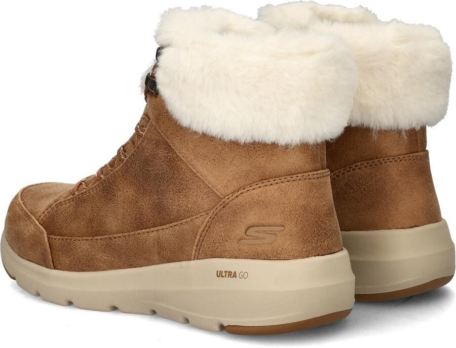 Skechers Glacial Ultra Cozyly Veterboot Vrouwen Bruin Cognac - Foto 8