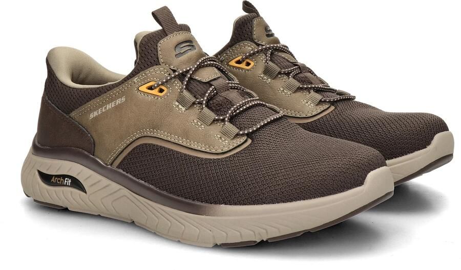 Skechers Hands-Free Slip-In Arch Fit Crosser heren sneaker Bruin - Foto 4