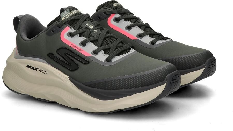 Skechers Max Cushioning WP dames sneaker Donkergroen - Foto 4