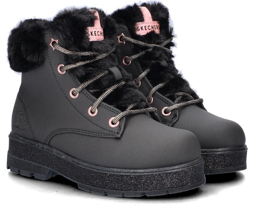 Skechers Street Glitz gevoerde veterboots zwart Extra comfort Memory Foam - Foto 4