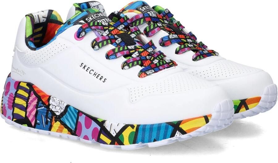Skechers Street x Britto: UNO Lite Britto Landscape meisjes sneakers Wit multi - Foto 4