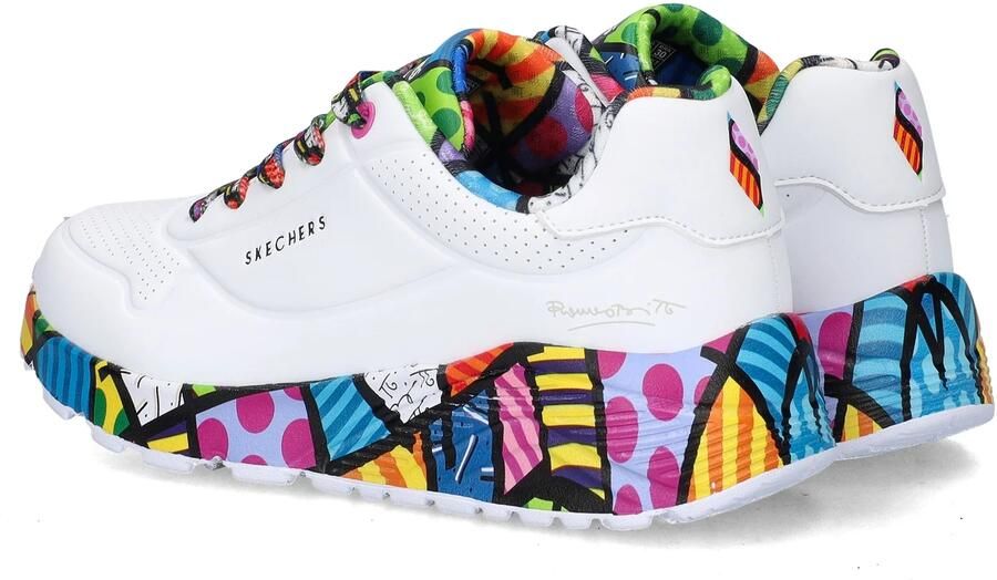 Skechers Street x Britto: UNO Lite Britto Landscape meisjes sneakers Wit multi - Foto 5