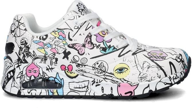 Skechers Uno Process Sketch dames sneaker Wit multi - Foto 2