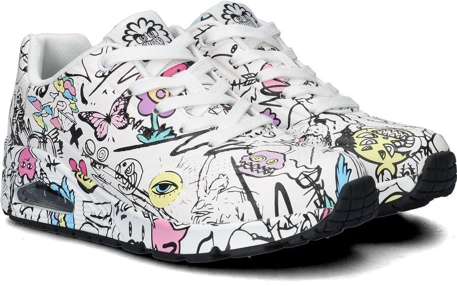 Skechers Uno Process Sketch dames sneaker Wit multi - Foto 3
