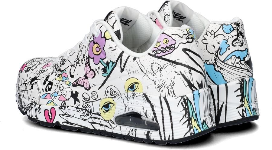 Skechers Uno Process Sketch dames sneaker Wit multi - Foto 4