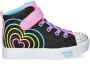 Skechers Twinkle Toes hoge meisjes sneakers met lichtjes zwart roze Uitneembare zool - Thumbnail 2