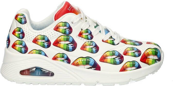 Skechers Uno Prism Kisses dames sneaker Wit rood - Foto 2