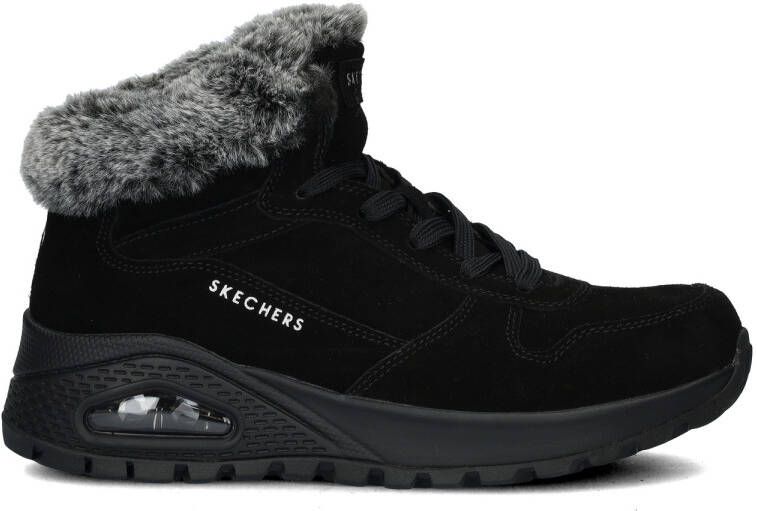 Skechers Uno Rugged Wintriness gevoerde suède sneakers zwart